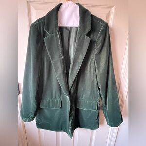 Old Navy Women's Velvet Blazer - Deep Green